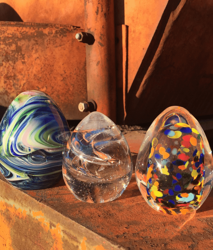 readymade glass art eggs