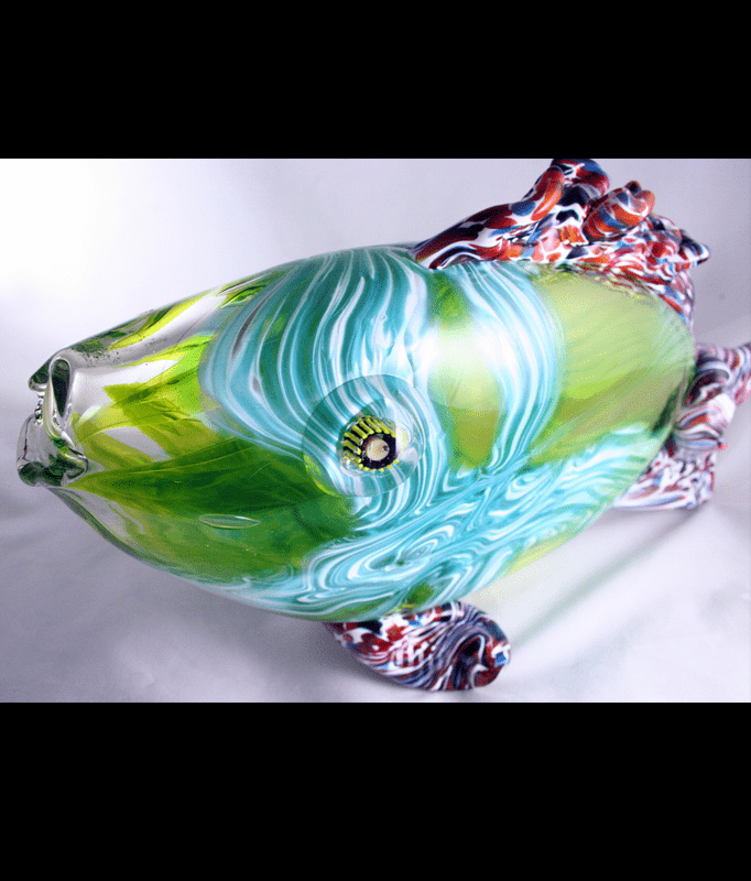 readymade glass art fish