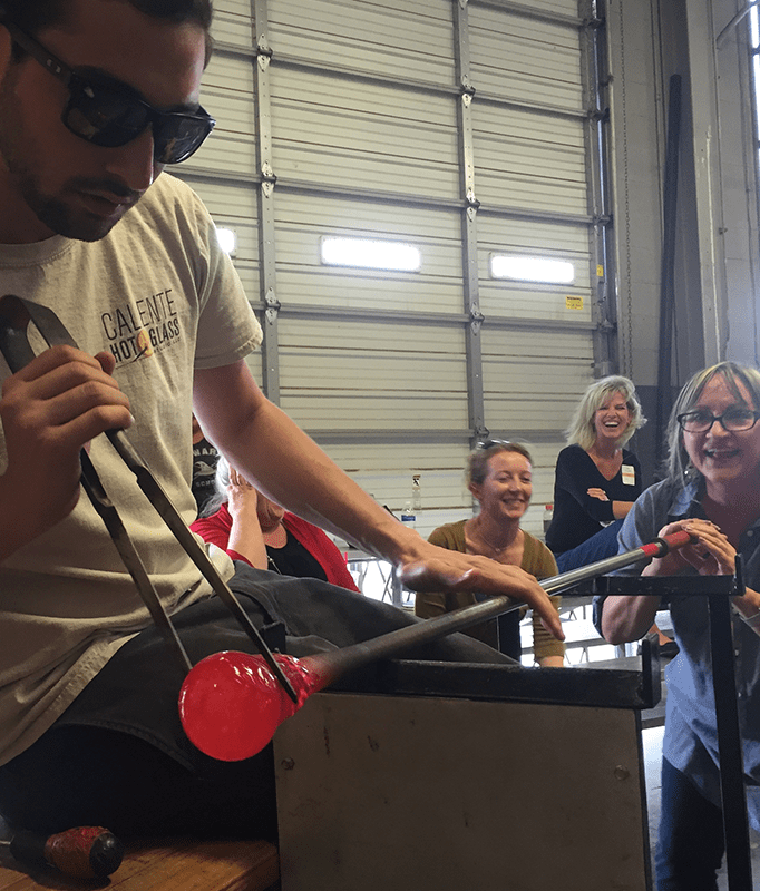 Teambuilding group at Caliente Hot Glass