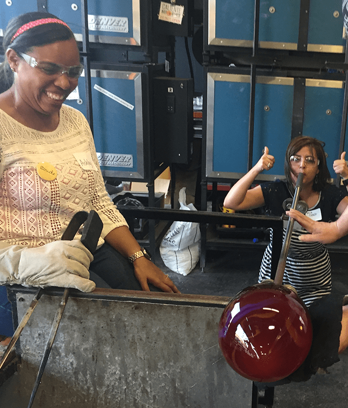 Teambuilding group at Caliente Hot Glass