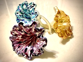 hand pulled art glass flowers, Fleur de Verre